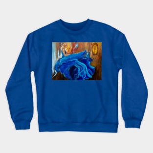 Girl in a Blue Gown Crewneck Sweatshirt